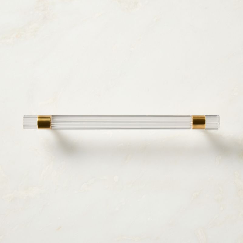 Kora Aged Brass and Acrylic Cabinet Handle 8" - image 2 of 6