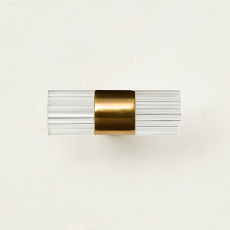 Kora Aged Brass and Acrylic Cabinet Knob 2"