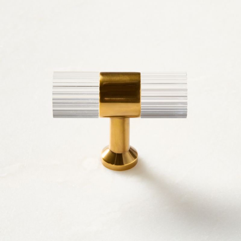 Viewing product image Kora Aged Brass and Acrylic Cabinet Knob 2" - image 1 of 4