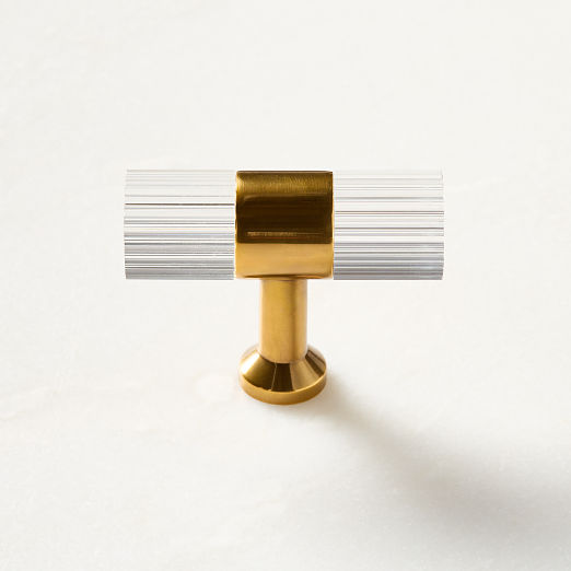 Kora Aged Brass and Acrylic Cabinet Knob 2"