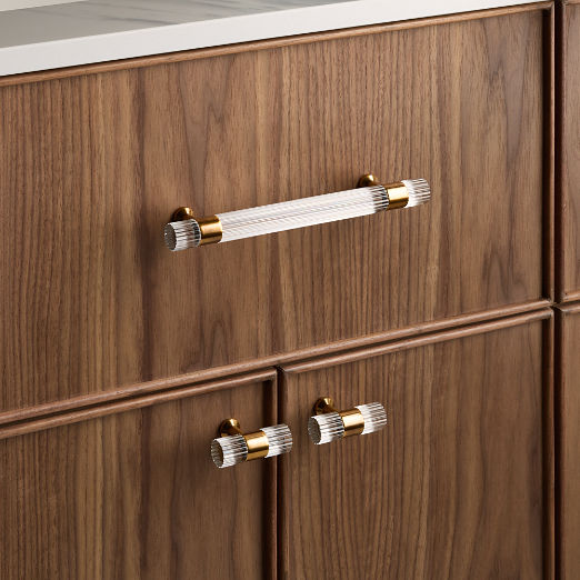 Kora Aged Brass and Acrylic Cabinet Handles