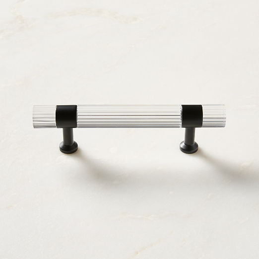 Kora Blackened Brass and Acrylic Cabinet Handle 4"