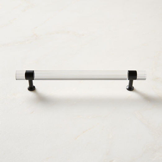 Kora Blackened Brass and Acrylic Cabinet Handle 8"