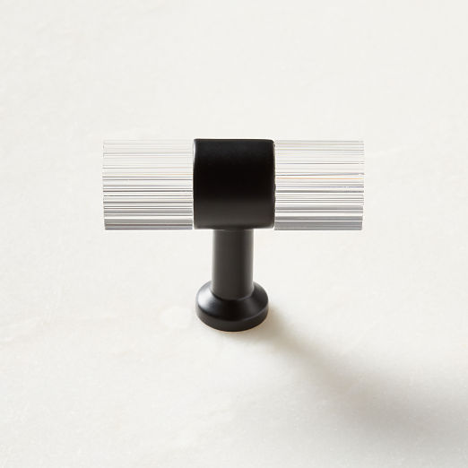 Kora Blackened Brass and Acrylic Cabinet Knob 2"