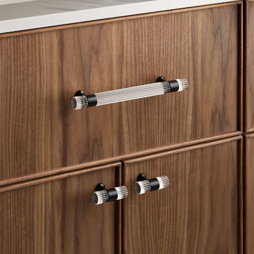 Kora Blackened Brass and Acrylic Cabinet Handles