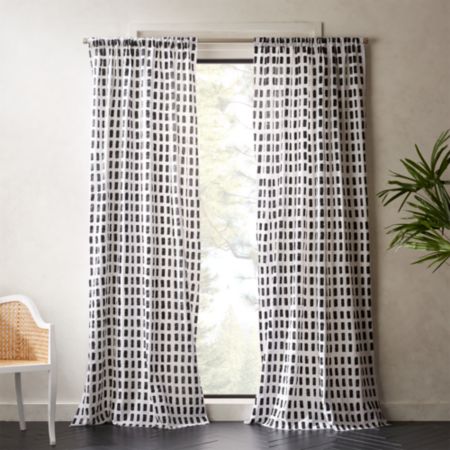 Korben Plaid Curtain Panel Cb2