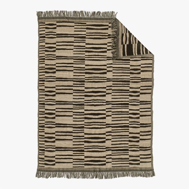 Kori Brown Wool and Silk Throw Blanket - image 2 of 4