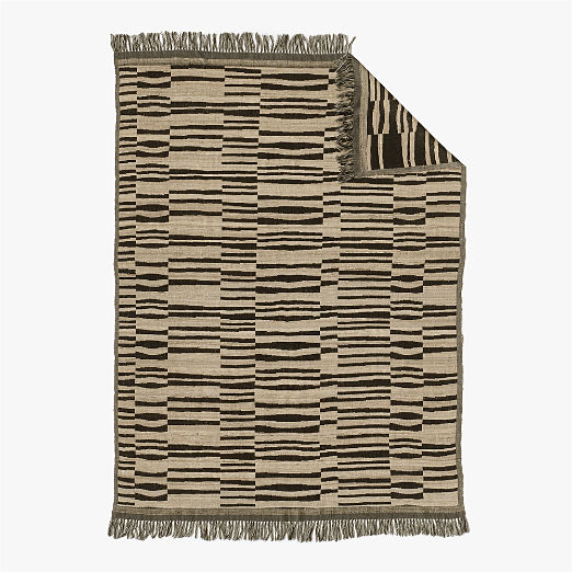 Kori Brown Wool and Silk Throw Blanket