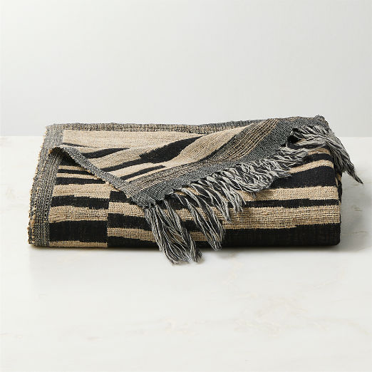 Kori Brown Wool and Silk Throw Blanket 50"x70"