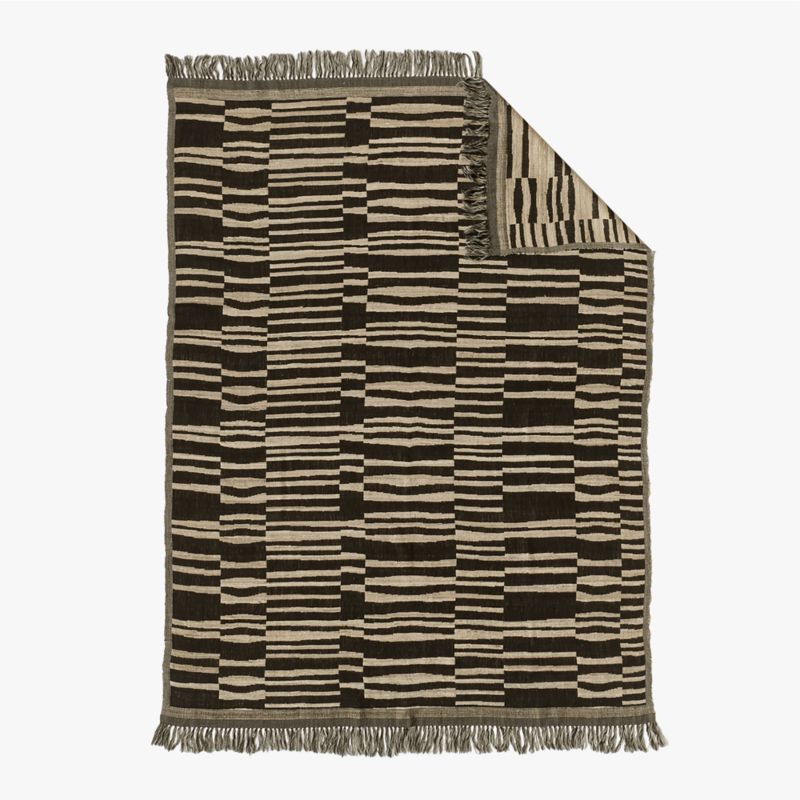 Kori Brown Wool and Silk Throw Blanket - image 3 of 4