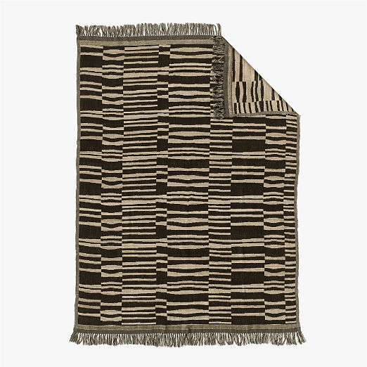 Kori Brown Wool and Silk Throw Blanket