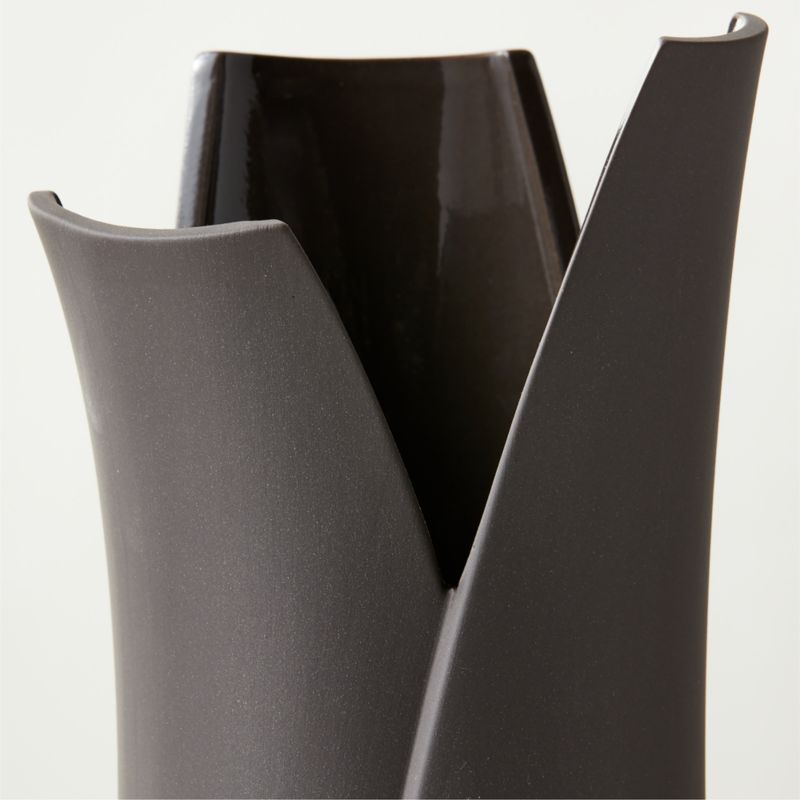 Kos Charcoal Grey Porcelain Vase - image 2 of 3