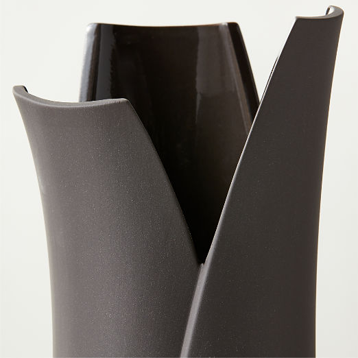 Kos Charcoal Grey Porcelain Vase