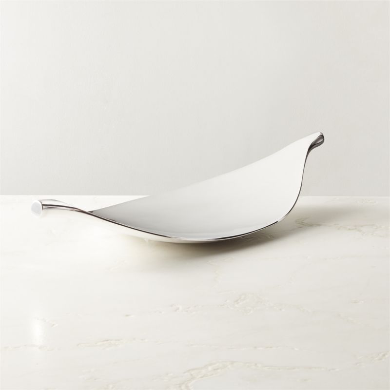 Kos Silver Cast Aluminum Leaf Decorative Tray - image 0 of 5