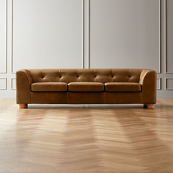 Kotka Tufted Leather Sofa Reviews Cb2