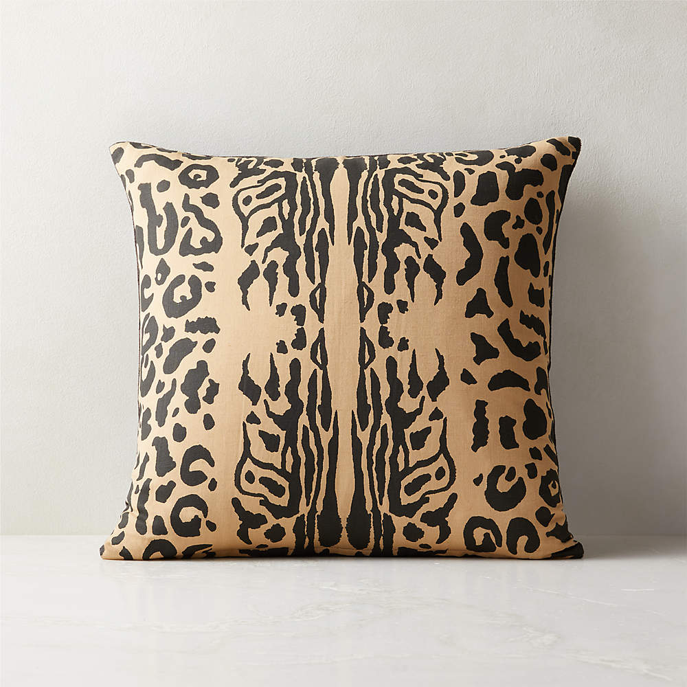 Kovo Leopard Print Modern Throw Pillow with Feather-Down Insert 18