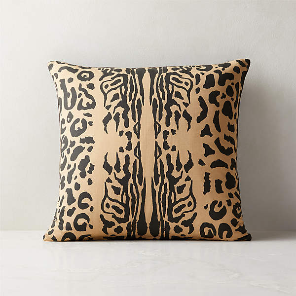 cb2 leopard pillow