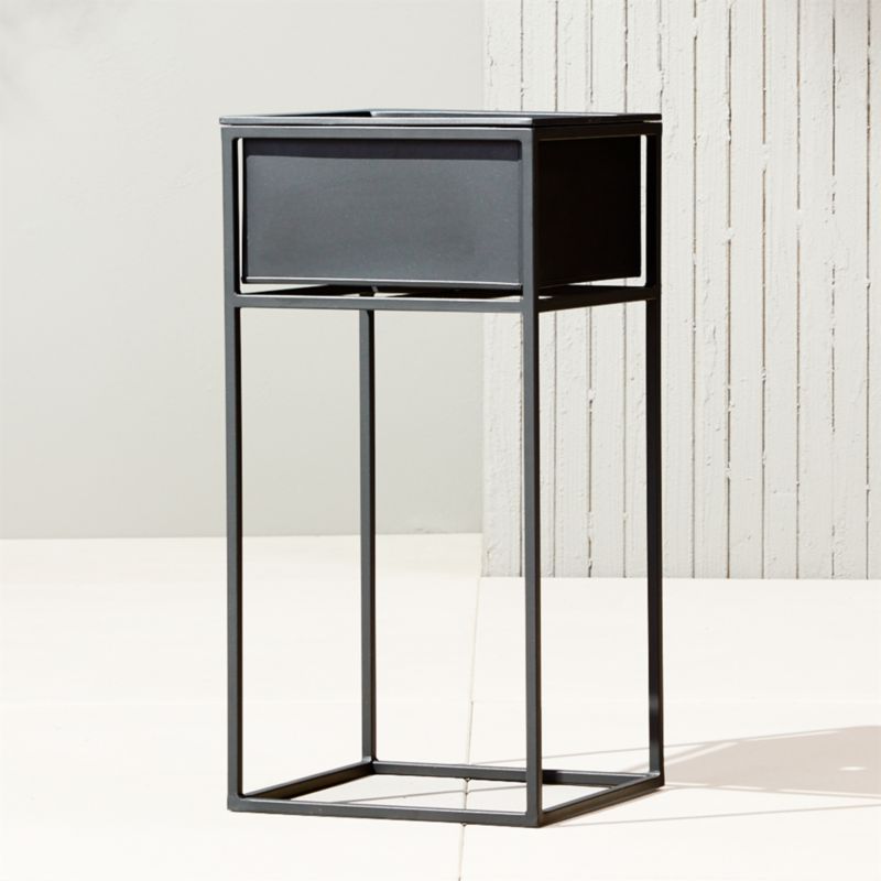 View Kronos Dark Grey Metal Indoor/Outdoor Raised Planter Medium details