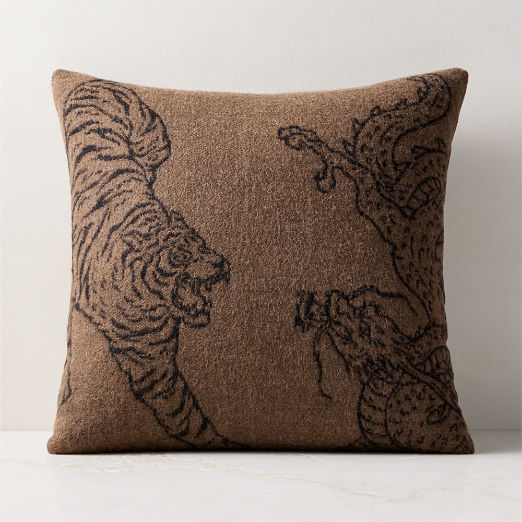 Kuro Brown Alpaca Throw Pillow 20"x20" by Blacksaw