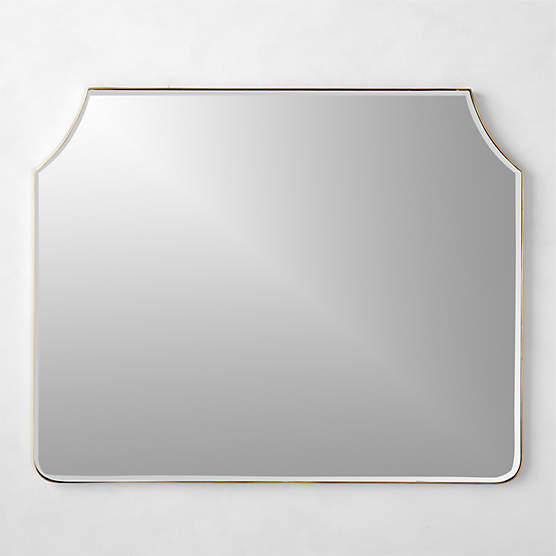 Kye Polished Brass Mantel Mirror 46"x37"