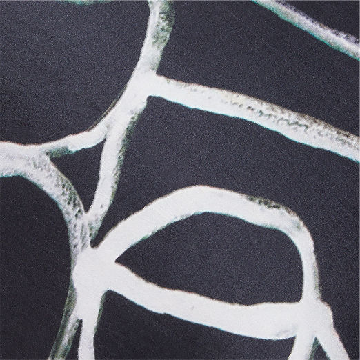 Kyo Black and White Silk Throw Pillow Cover 20"x20"