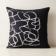 Kyo Black and White Silk Throw Pillow Cover 20"x20"