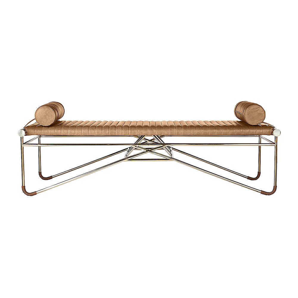 Cb2 2024 bench leather