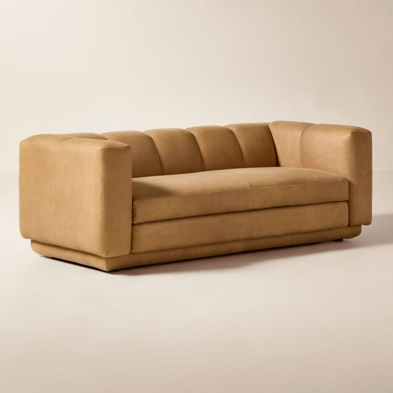 Yarrow 84" Brown Leather Apartment Sofa - image 5 of 11