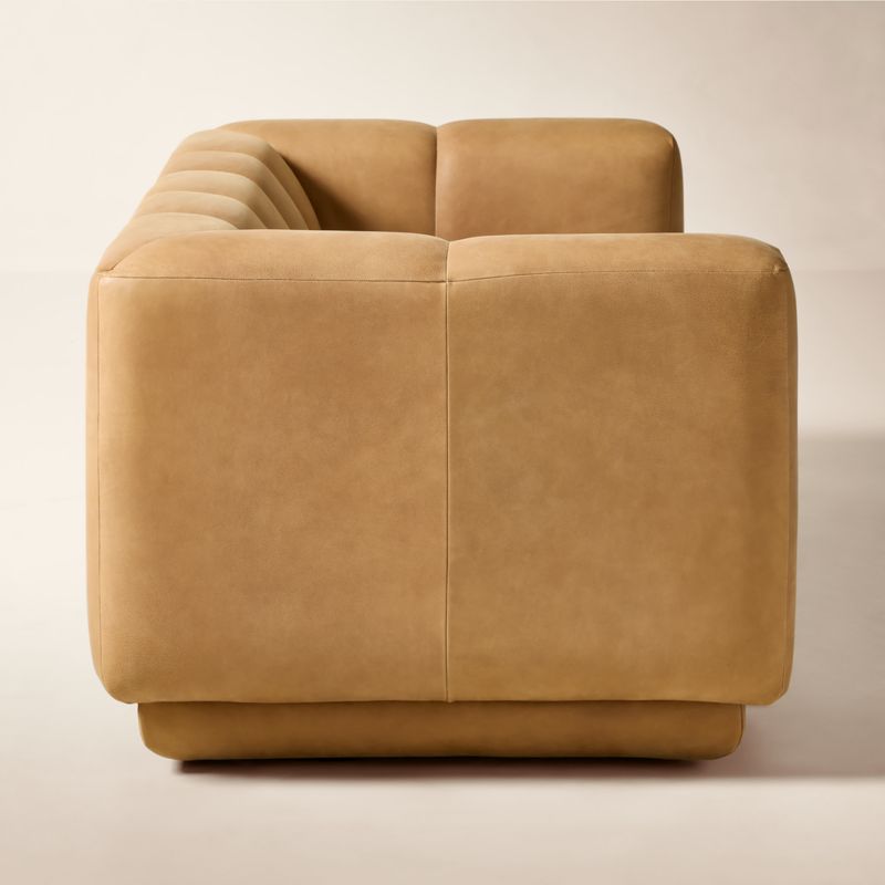 Yarrow 84" Brown Leather Apartment Sofa - image 6 of 11