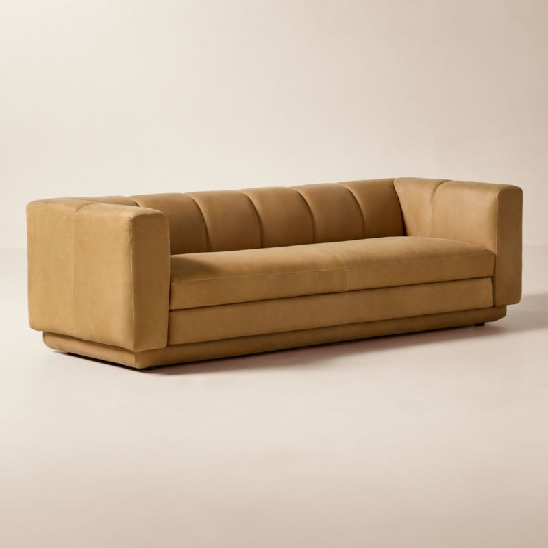 Yarrow 97" Brown Leather Sofa