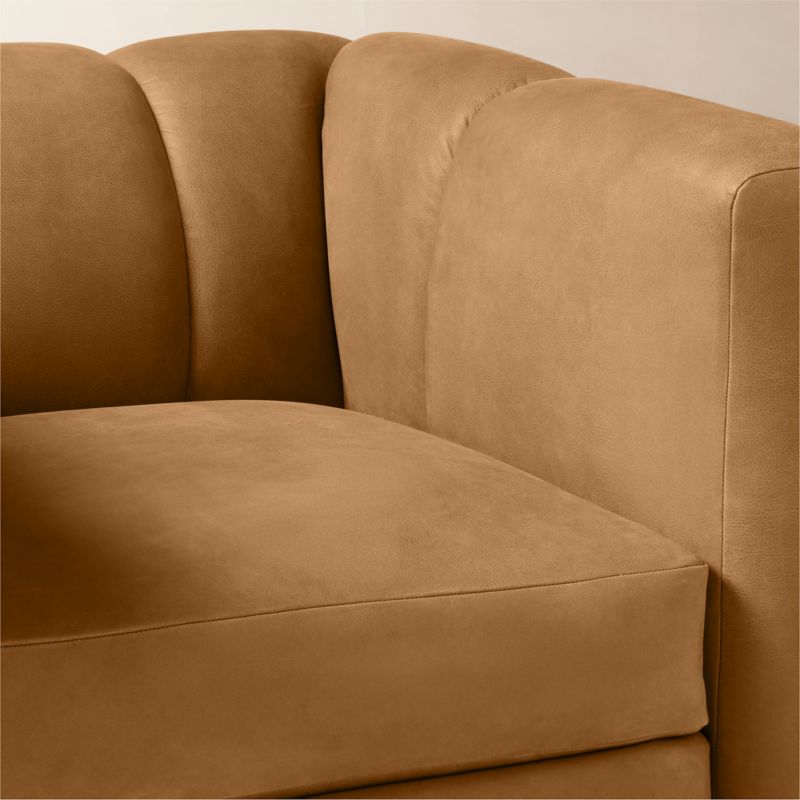 Yarrow Brown Leather Swivel Chair - image 7 of 10