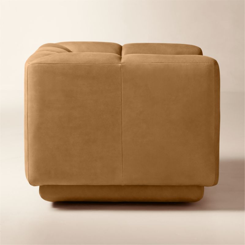 Yarrow Brown Leather Swivel Chair - image 5 of 10