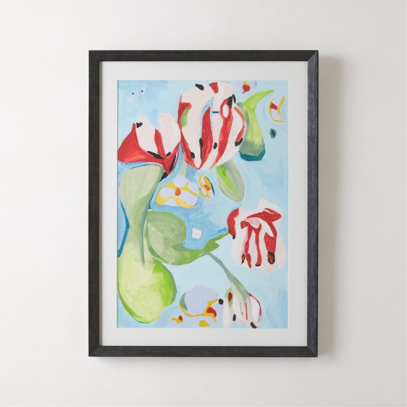 'La Courtine Floral' Framed Giclee Art Print 18"x24" - image 0 of 5