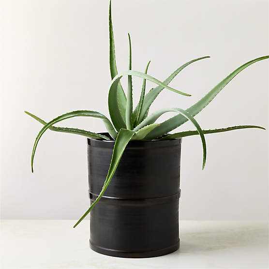 Lacuna Round Black Terracotta Planter Large