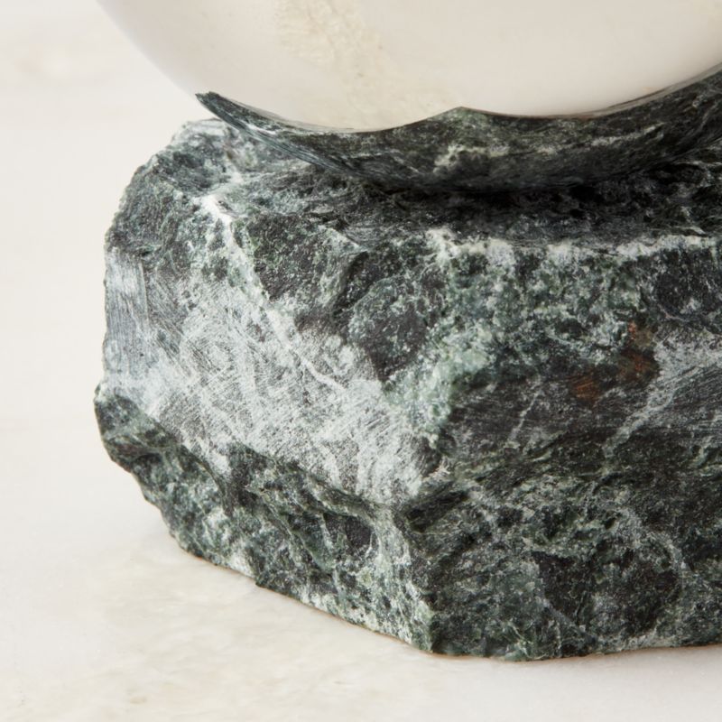 Laftin Polished Stainless Steel and Green Marble Snack Bowl - image 3 of 9