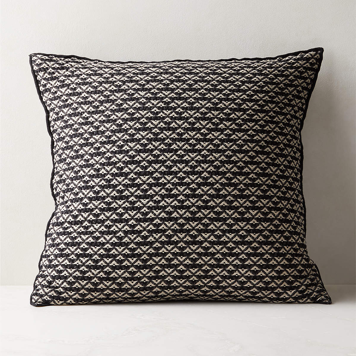Lagos Black & White Modern Throw Pillow With FeatherDown Insert 23" CB2