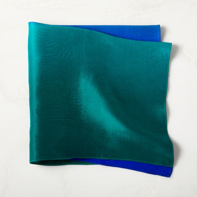 View Lake Michigan Blue Green Ombre Silk Napkin details