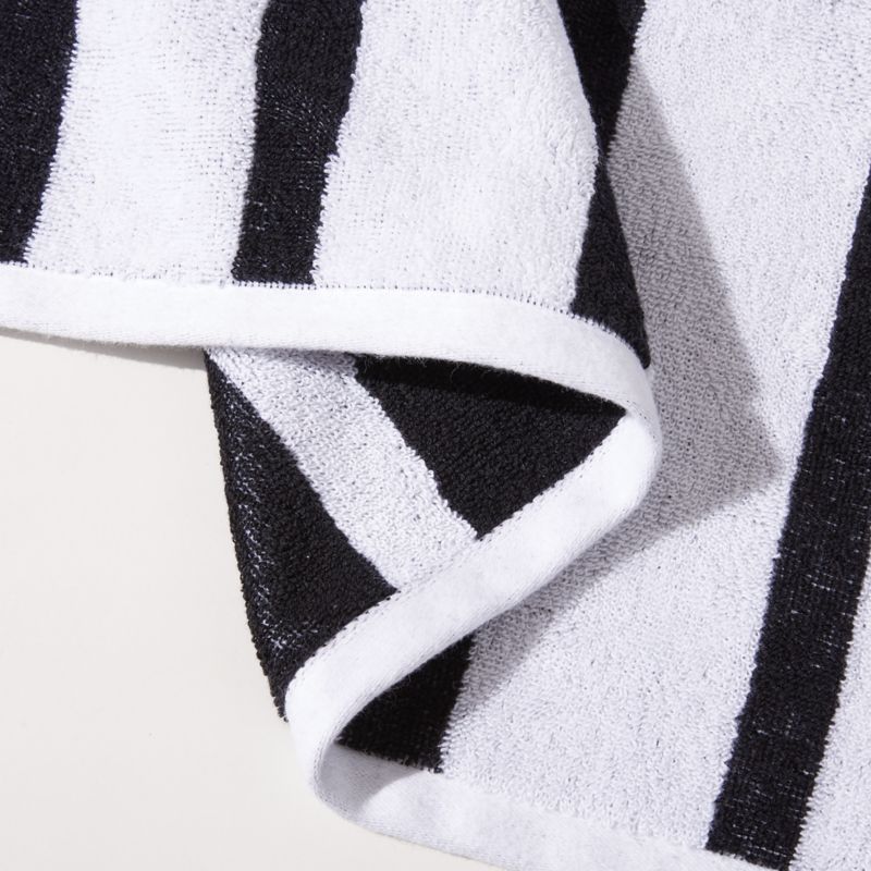 Lake Shore Organic Cotton Black Striped Beach Towel - image 2 of 3