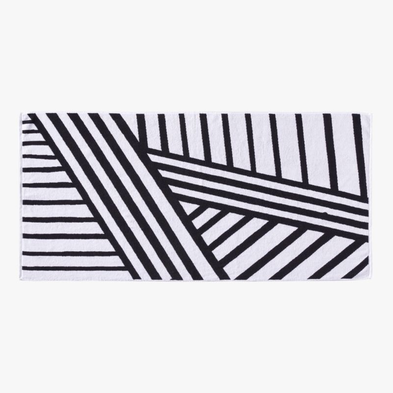 Lake Shore Organic Cotton Black Striped Beach Towel - image 1 of 3