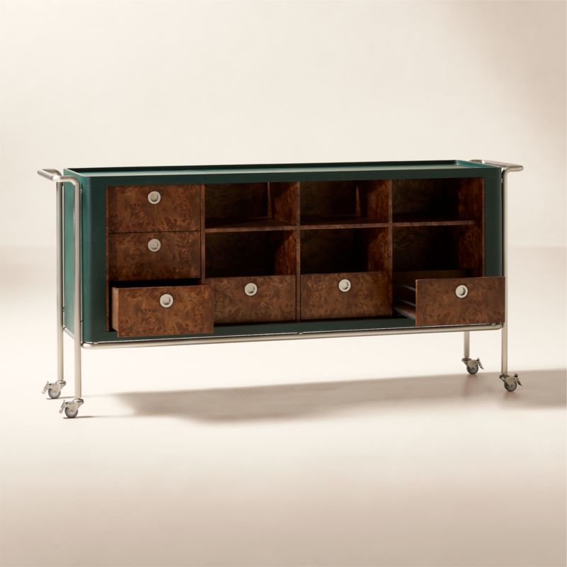 Lam-Louie Leather and Burl Wood DJ Console by Casa Dean by Swizz Beatz - image 4 of 10