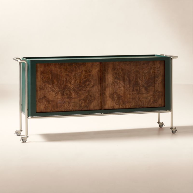 Lam-Louie Leather and Burl Wood DJ Console by Casa Dean by Swizz Beatz - image 2 of 10