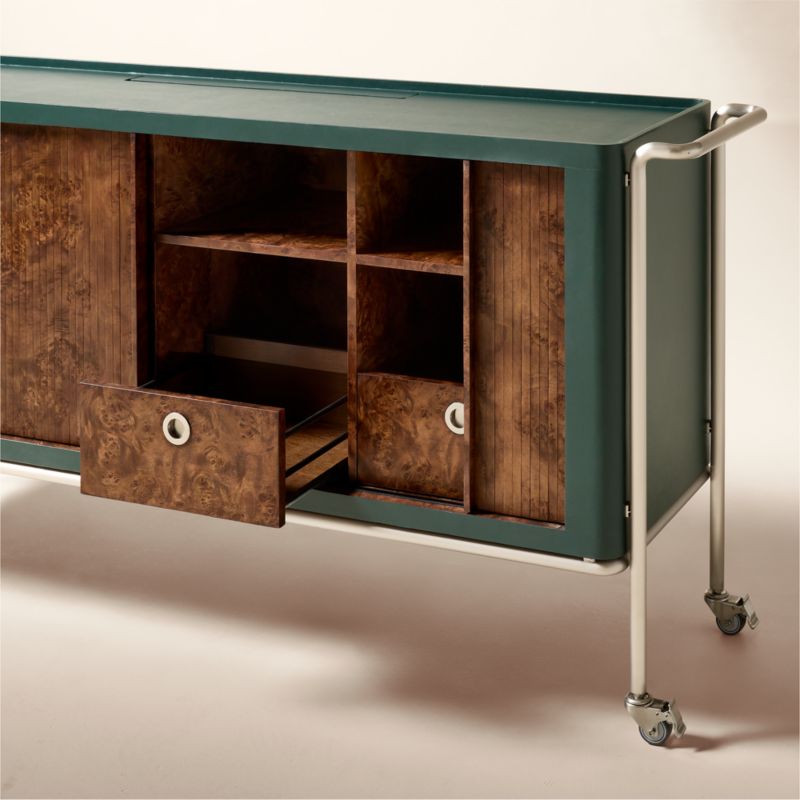 Lam-Louie Leather and Burl Wood DJ Console by Casa Dean by Swizz Beatz - image 7 of 10