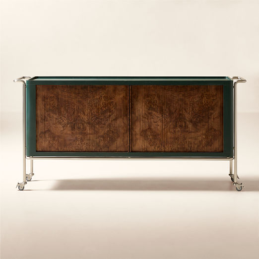 Lam-Louie Leather and Burl Wood DJ Console by Casa Dean by Swizz Beatz