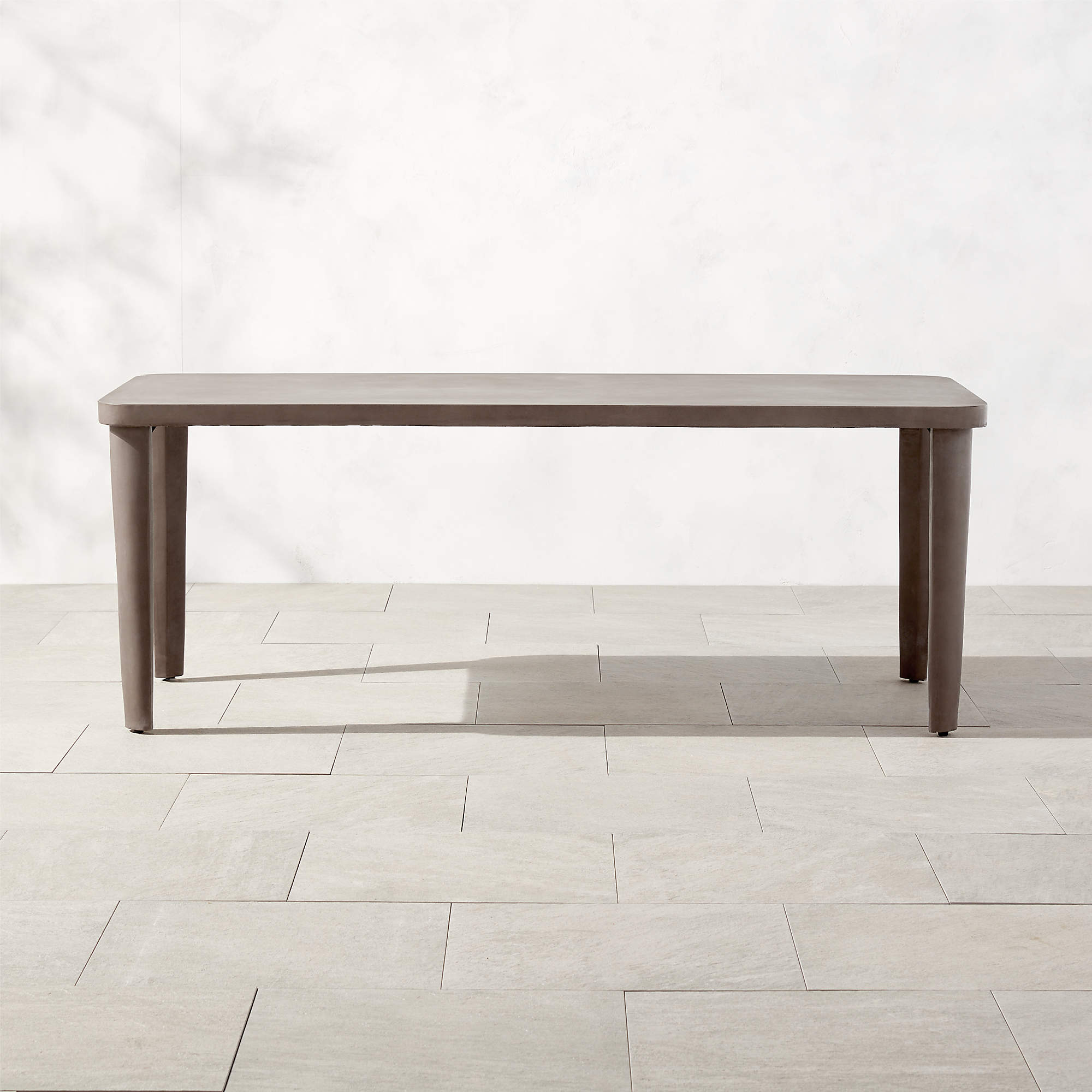 Lambrate Grey Concrete Outdoor Dining Table + Reviews CB2 Canada