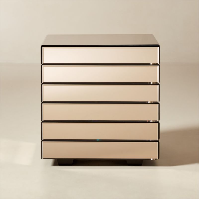 Lamella Bronze Mirror Storage Side Table - image 0 of 8