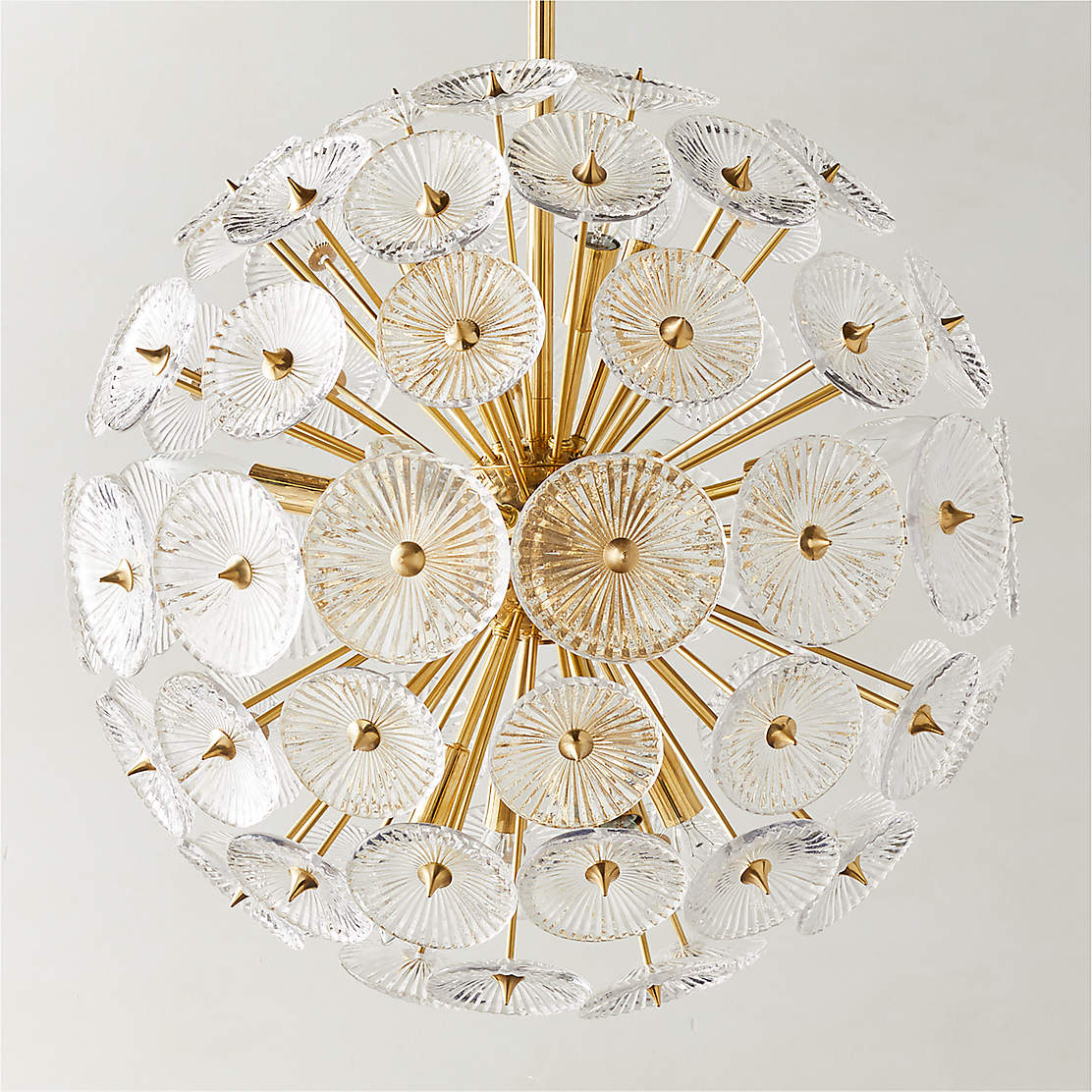 Ornado Polished Brass Shaded Pendant Light | CB2