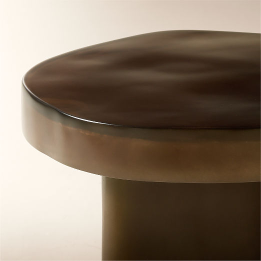 Lana 15" Dark Brown Resin Side Table by Casa Dean by Swizz Beatz