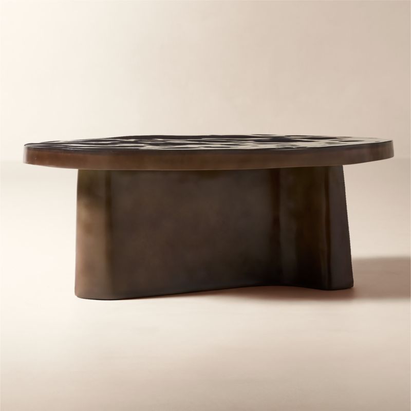 Lana 42" Dark Brown Resin Coffee Table by Casa Dean by Swizz Beatz - image 2 of 8