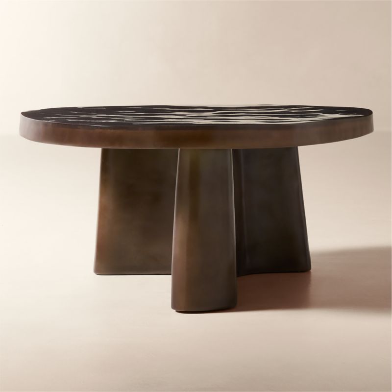 Lana 42" Dark Brown Resin Coffee Table by Casa Dean by Swizz Beatz - image 3 of 8