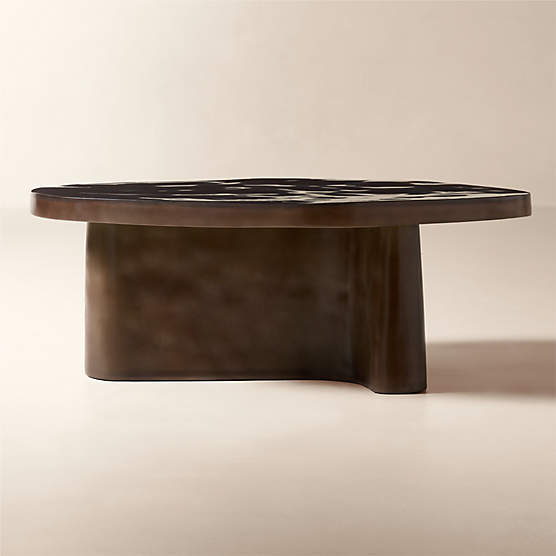 Lana 42" Dark Brown Resin Coffee Table by Casa Dean by Swizz Beatz